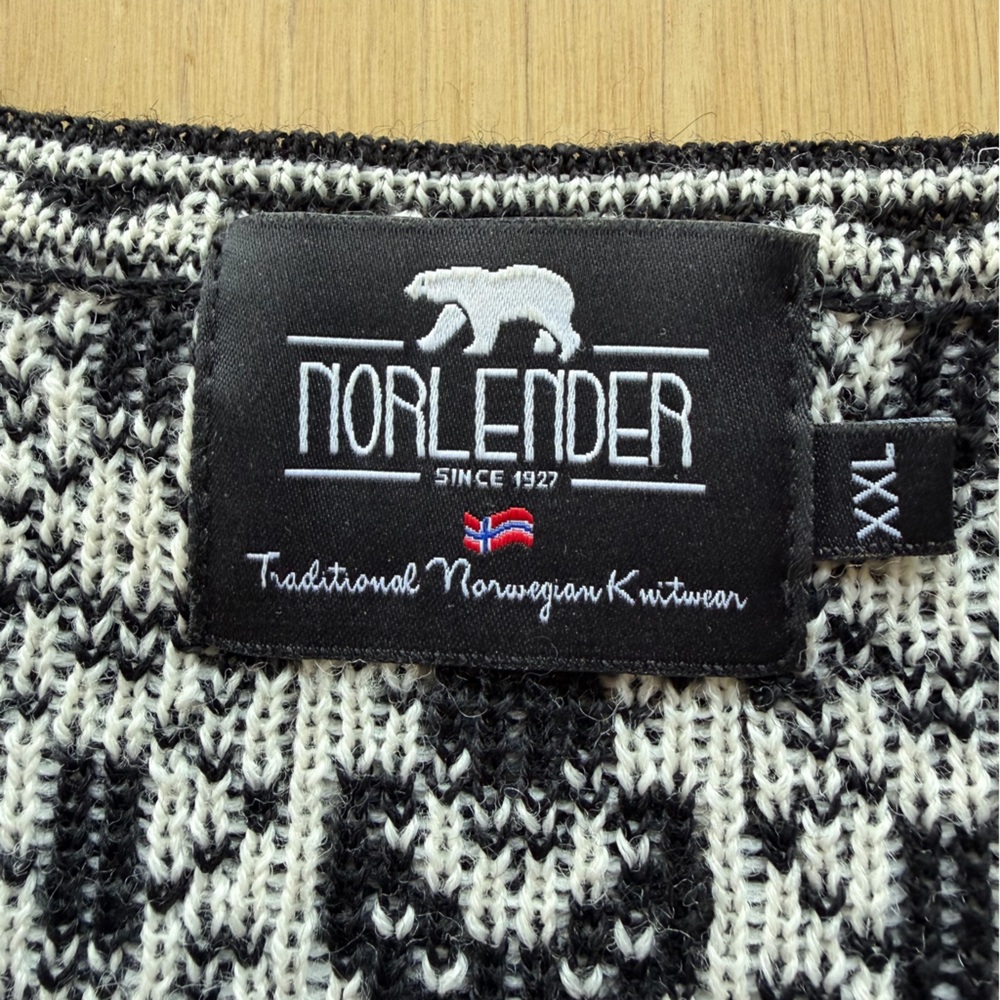 Norlender 100% Wool Black and White Patterned Women's Vest XXL - Picture 5 of 14